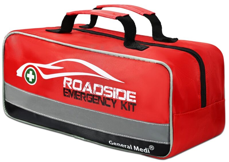 General Medi 127-Pieces Roadside Car Emergency Kit - Fully Equipped, Quick Access
