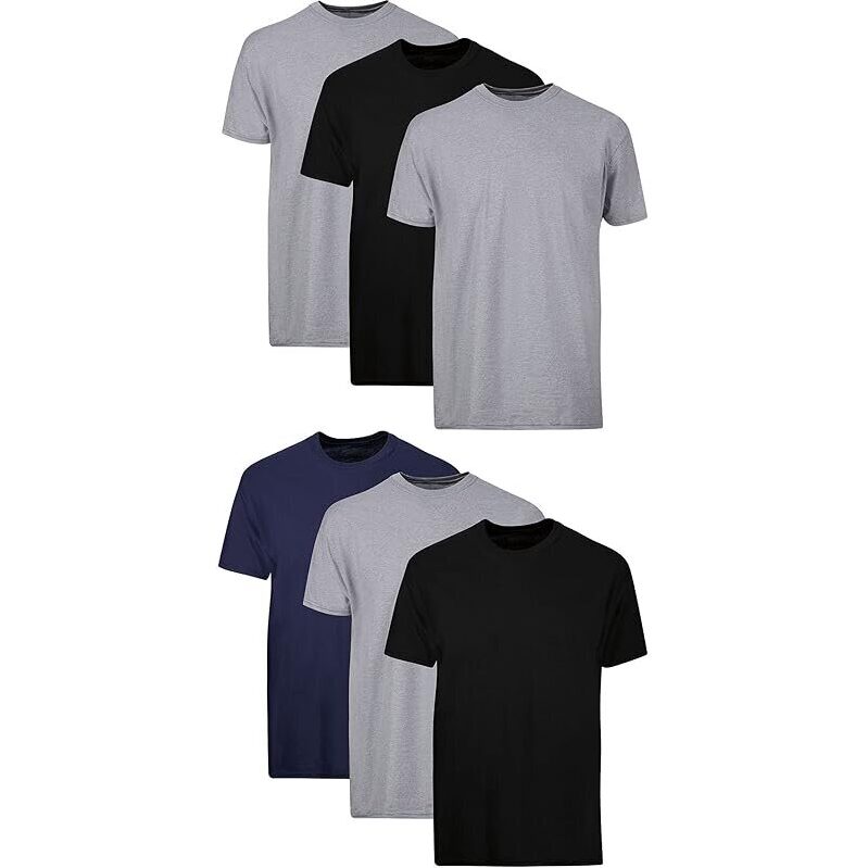 6-Pack Hanes Men's Stay-Tucked Soft Cotton Undershirts