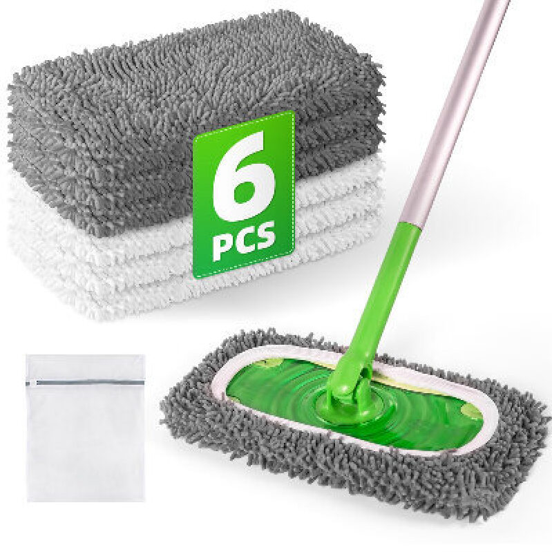 Versatile Super Absorbent Microfiber Mop Pads - 6 Pack