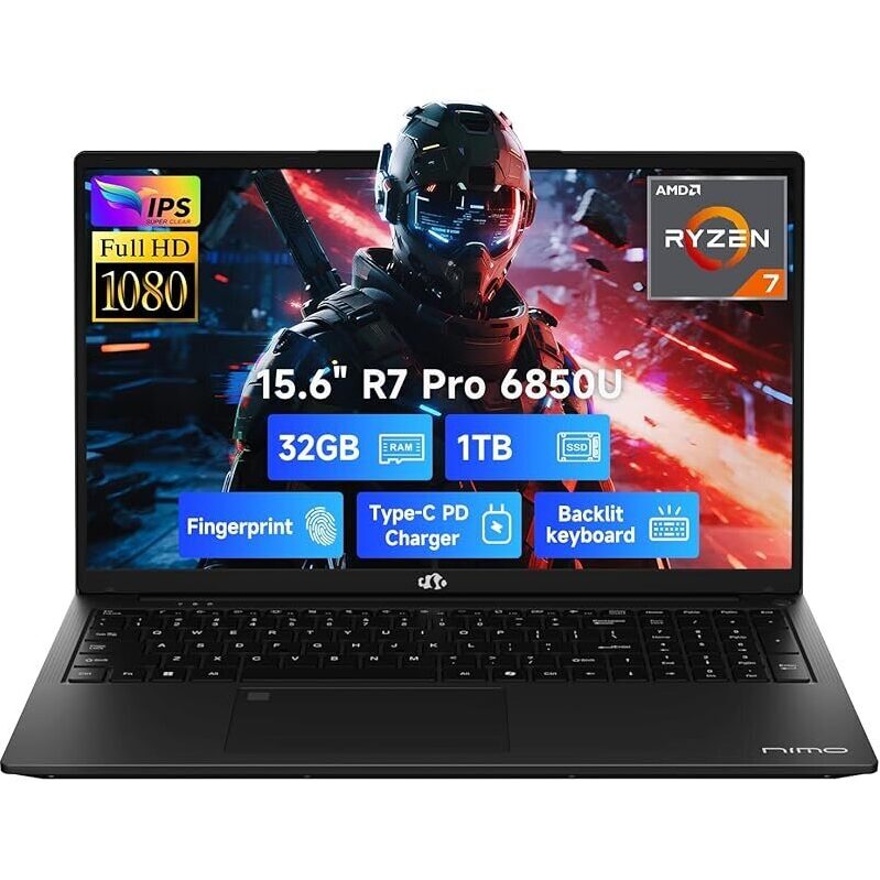 Powerful NIMO N15A 15.6-inch Laptop with Ryzen 7 Pro, 1TB SSD