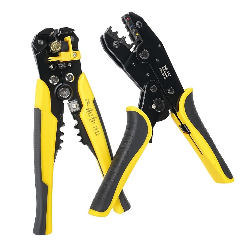 Multi-Functional Crimping Tool with Self-Adjusting Wire Stripper