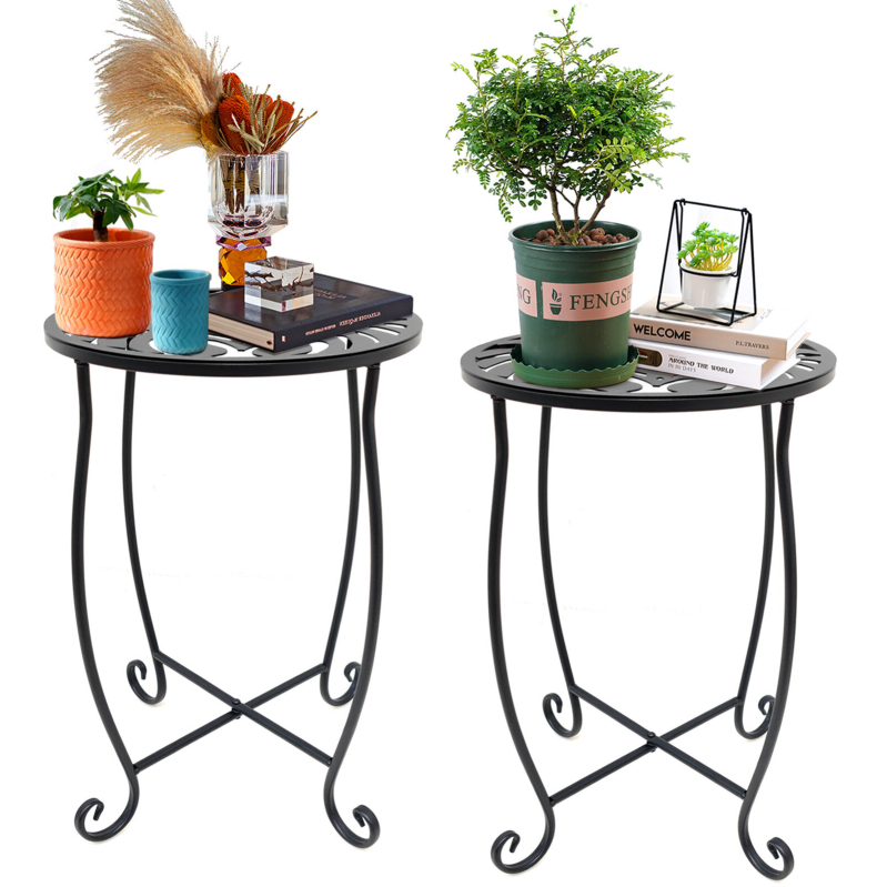 2-Pack Weather Resistant Metal Patio Side Table - Durable & Stylish Outdoor Furniture