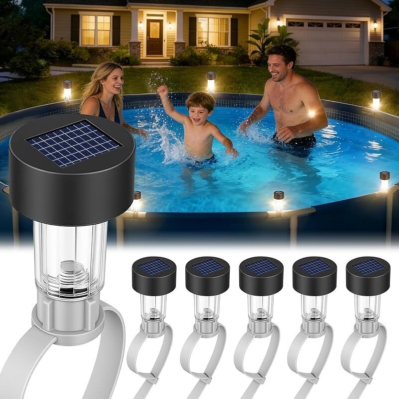 BITIWEND Solar Pool Lights 6-Pack - Enhance Your Pool with Warm White Lights