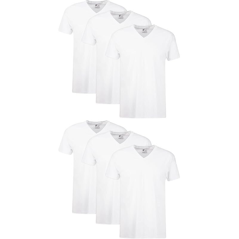 6-Pack Hanes Men's V-Neck Cotton Undershirts - Ultimate Comfort Pack