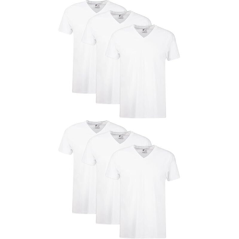 6-Pack Hanes Men's V-Neck Cotton Undershirts - Ultimate Comfort Pack