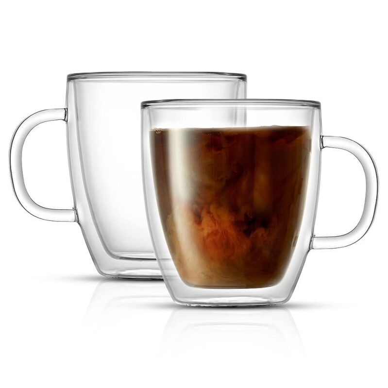 JoyJolt Savor Double Wall Insulated Glasses Espresso Mugs 5.4oz