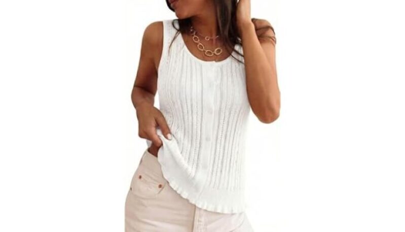 Arach&Cloz Women’s 100% Cotton Button Sweater Vest - Stylish & Comfortable