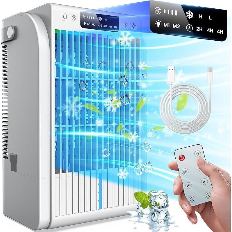 Portable 4-in-1 Humidifying USB-Rechargeable Air Conditioner Fan
