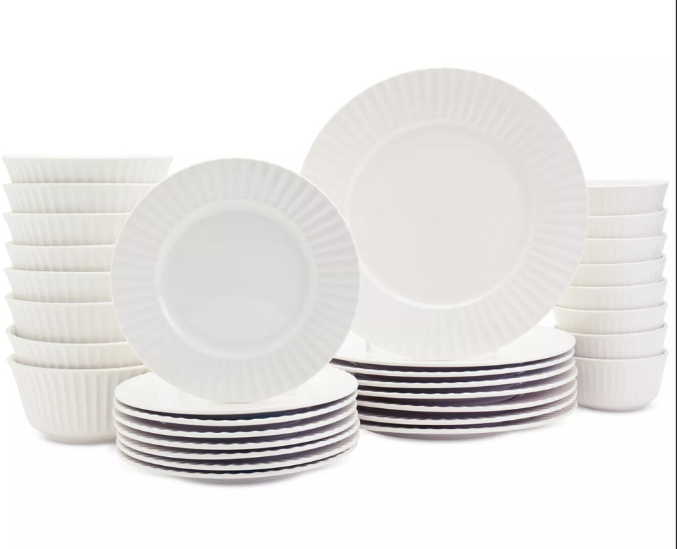 Haven White Ceramic Dinnerware Set - 32 Pieces