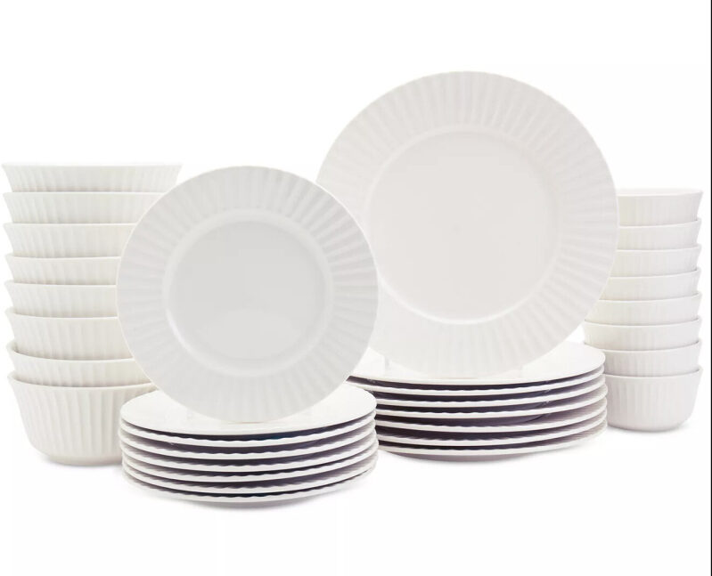 Haven White Ceramic Dinnerware Set - 32 Pieces