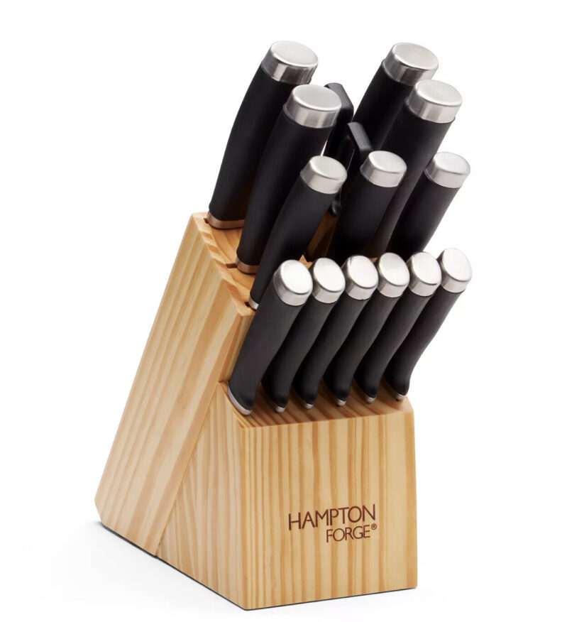 Hampton Forge Ronan Black 15-Piece Knife Set - Premium Kitchen Knives