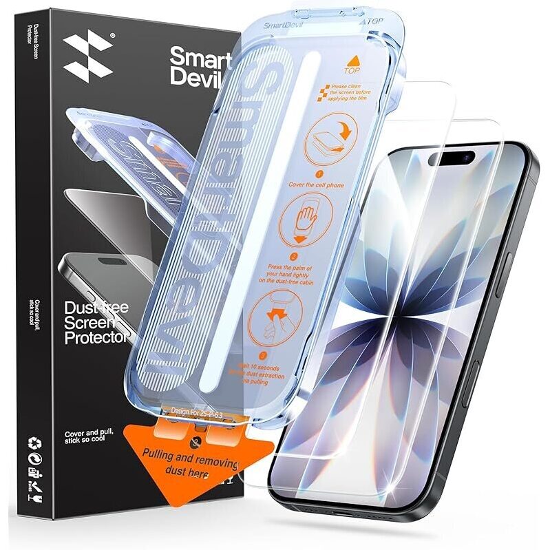 2pk Military Grade Shatterproof iPhone 17 Screen Protector