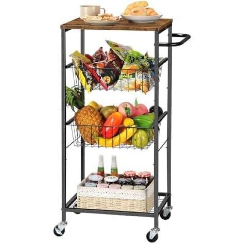 50% OFF - Versatile Kitchen Cart with Wheels and Baskets