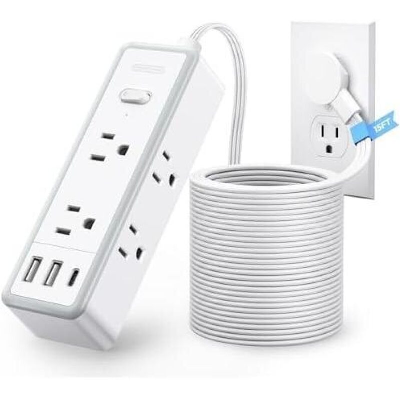 NTONPOWER 15ft 6-Outlet Surge Protector with 45% OFF