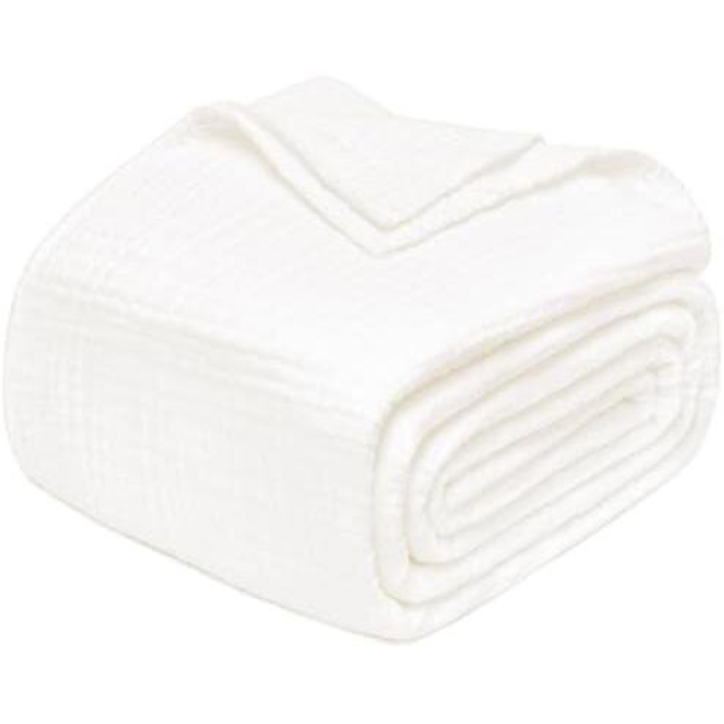 100% Pure Cotton Gauze Blanket - 4 Layers, 50x70 Inches, 72% OFF