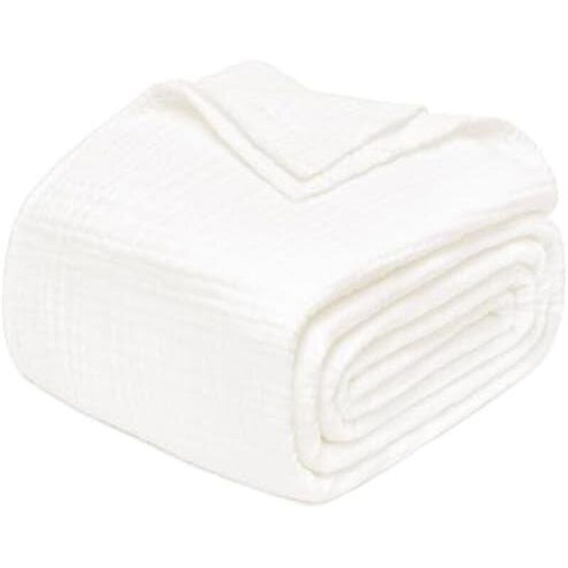 100% Pure Cotton Gauze Blanket - 4 Layers, 50x70 Inches, 72% OFF