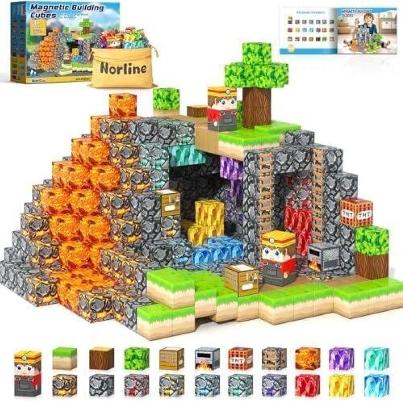 100-Piece Magnetic Building Cubes Cave Adventure Set - 56% OFF