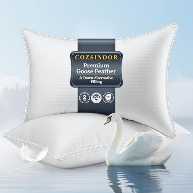 Premium Goose Feather Pillows - 33% Off Deal