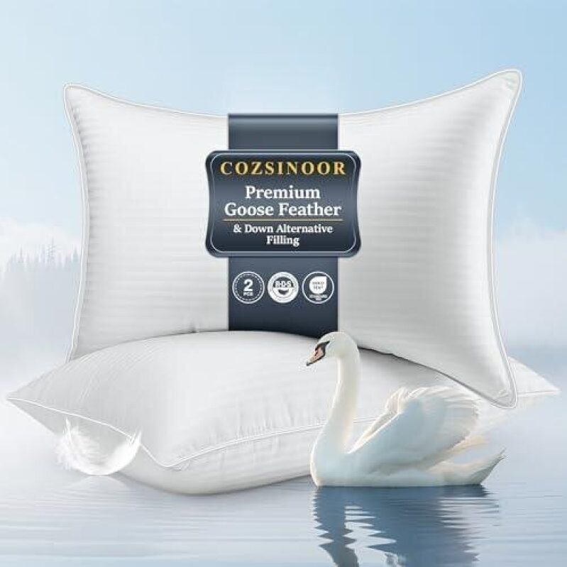 Premium Goose Feather Pillows - 33% Off Deal