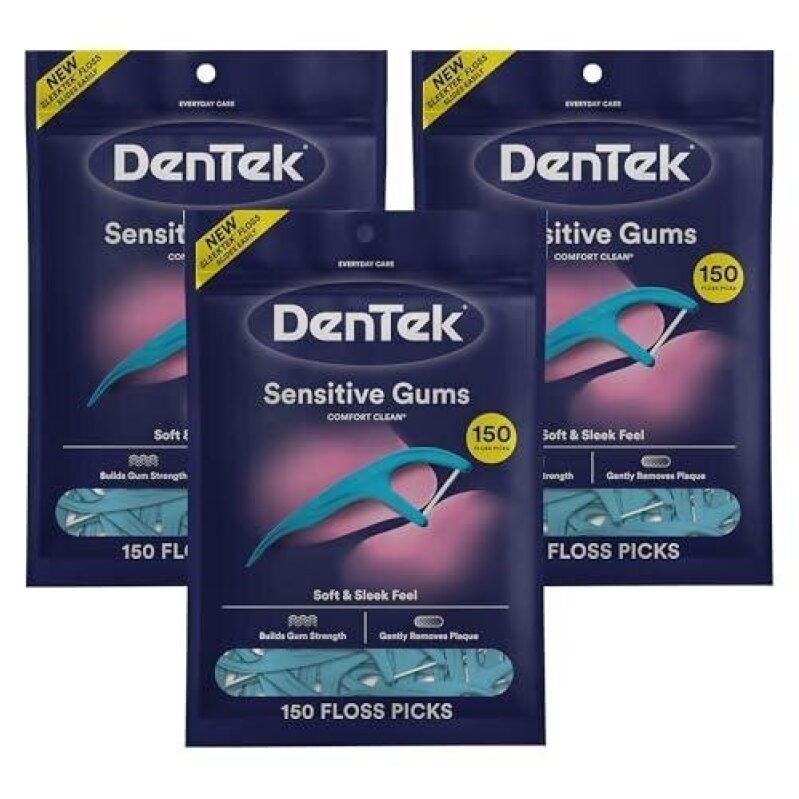 DenTek Sensitive Gums Floss Picks - 3 Packs of 150, 35% OFF