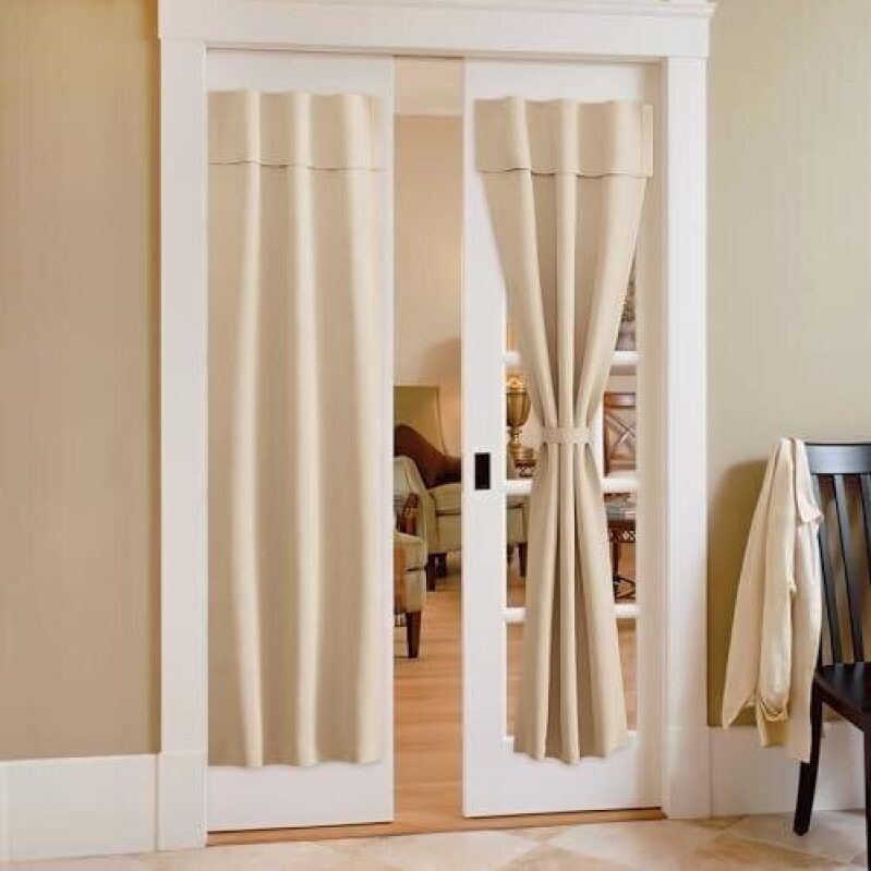 NICETOWN French Blackout Door Curtains: Farmhouse Style Window Cover - 72 Inches Long