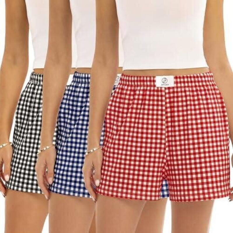 Trendy Gingham Print Shorts Set for Women - 30% Off