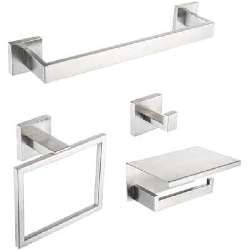 Elegant Stainless Steel 4-Piece Bathroom Set 50% Off