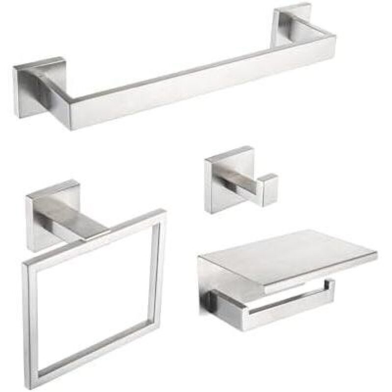 Elegant Stainless Steel 4-Piece Bathroom Set 50% Off