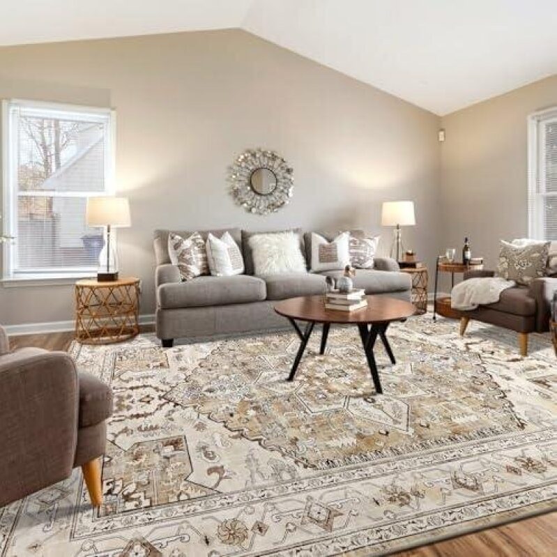 9x12 Non-Slip Faux Wool Low-Pile Carpet - 57% Off