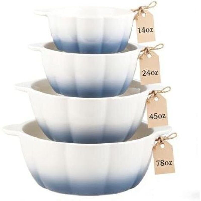 Elegant Ceramic Pumpkin Soup Bowls - 4 Piece Set at 40% Off