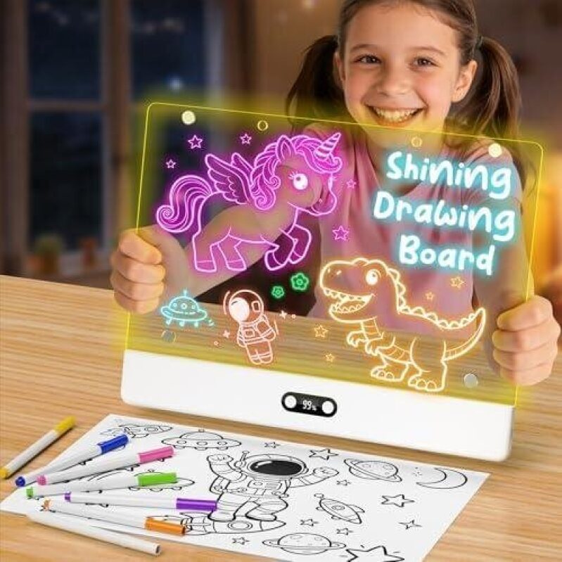 16 Inch LED Drawing Board with 8 Lighting Effects - Perfect for Creative Kids