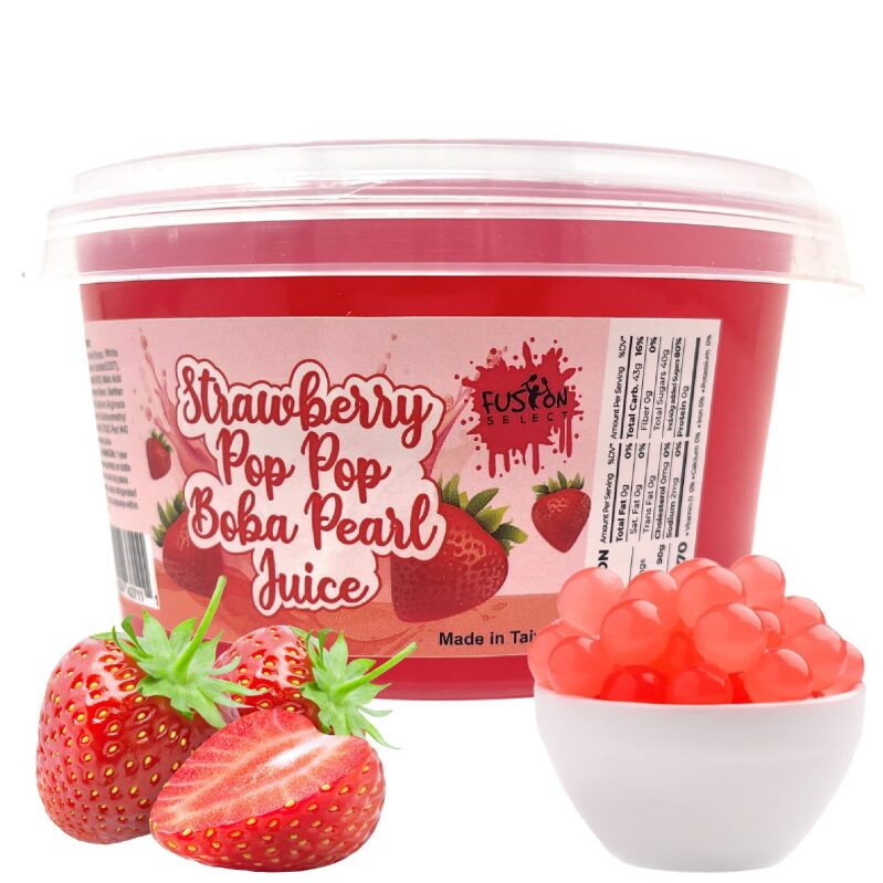 Strawberry Pop Pop Boba Pearls - 490g Bursting Popping Bobaz