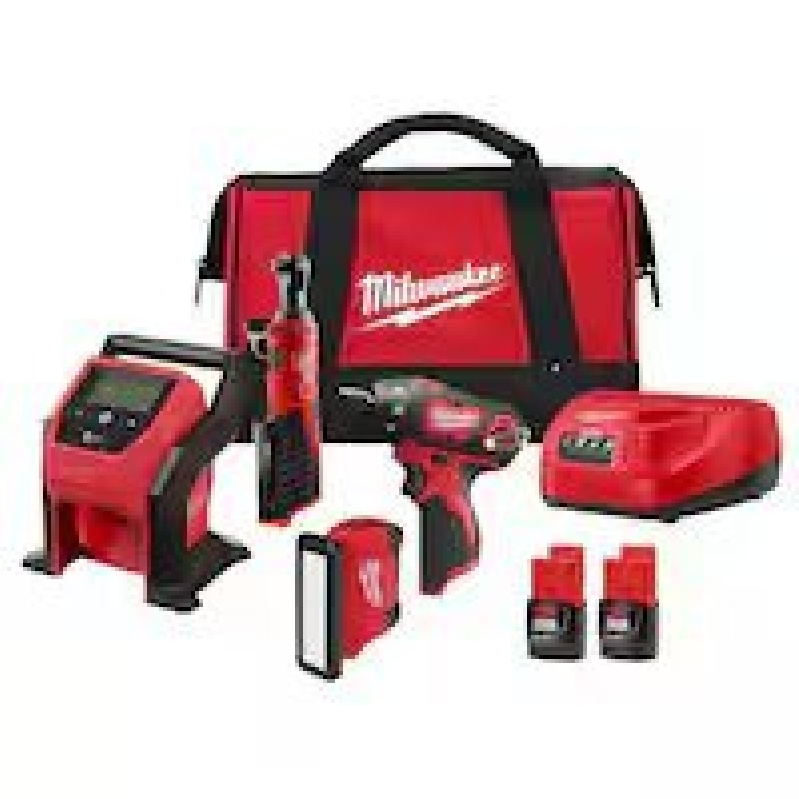 Milwaukee M12 12V Lithium-Ion Cordless Combo Kit 4-Tool