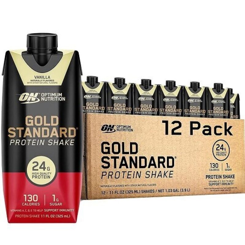 Optimum Nutrition Gold Standard Protein Shake - Vanilla, 12 Bottles