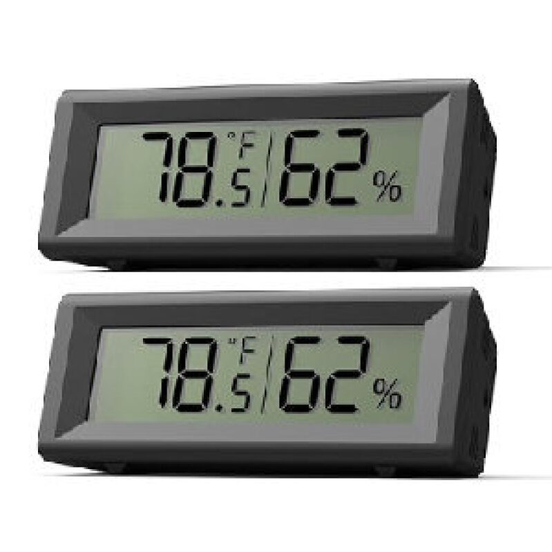 High-Precision Mini Indoor Temperature and Humidity Monitor - Pack of 2