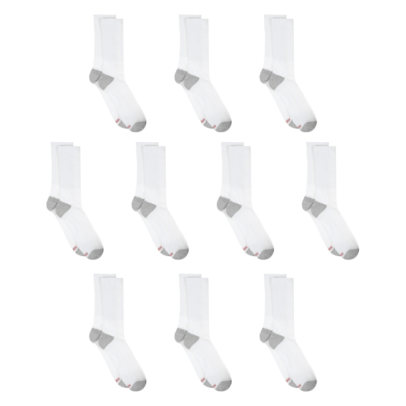 20pk Hanes Men's Lightweight Comfort Super Value Crew Socks
