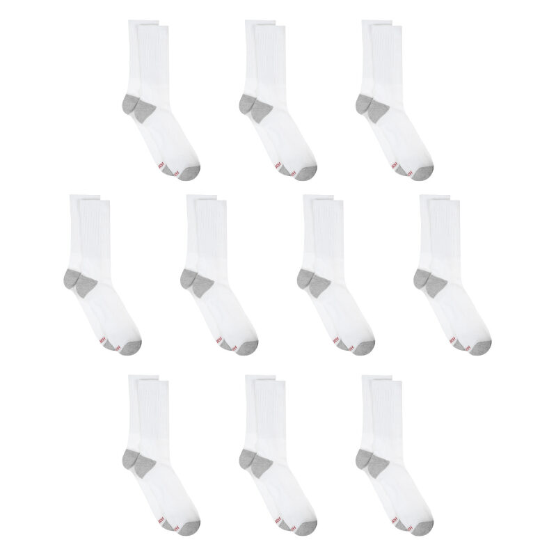 20pk Hanes Men's Lightweight Comfort Super Value Crew Socks