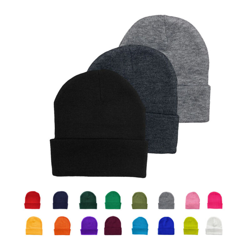 3-Pack Empire Cove Cuffed Knit Beanie - Comfortable, Stylish, and Durable
