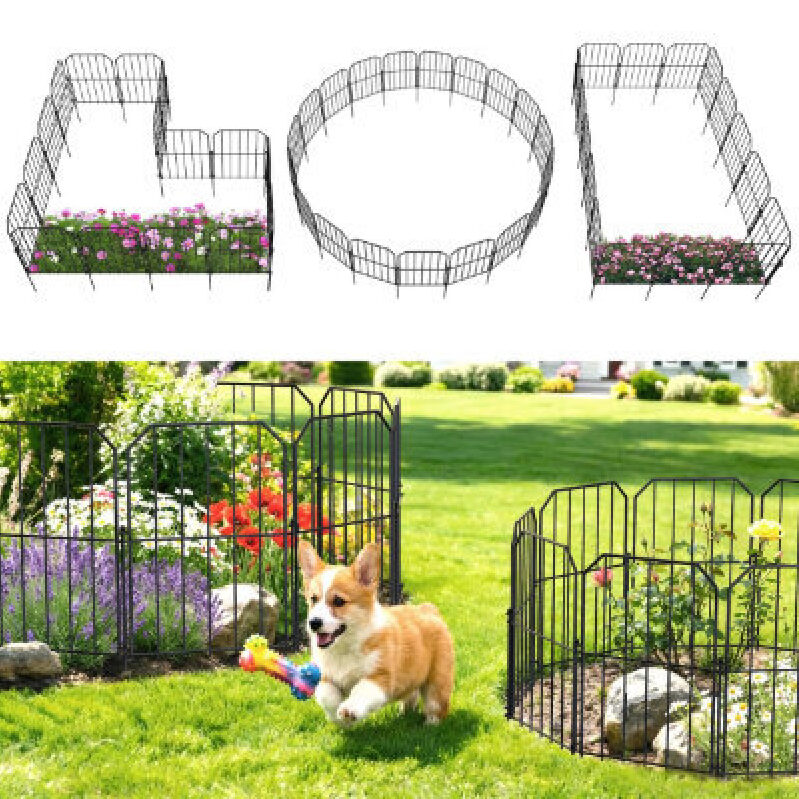 Elegant Decorative Garden Fence - 10-Piece Set for Pet Safety