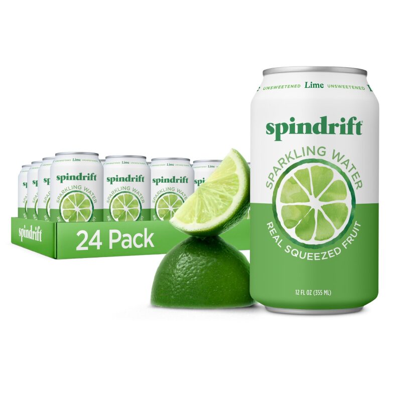 24-Pack Spindrift Sparkling Water, Lime, 12oz