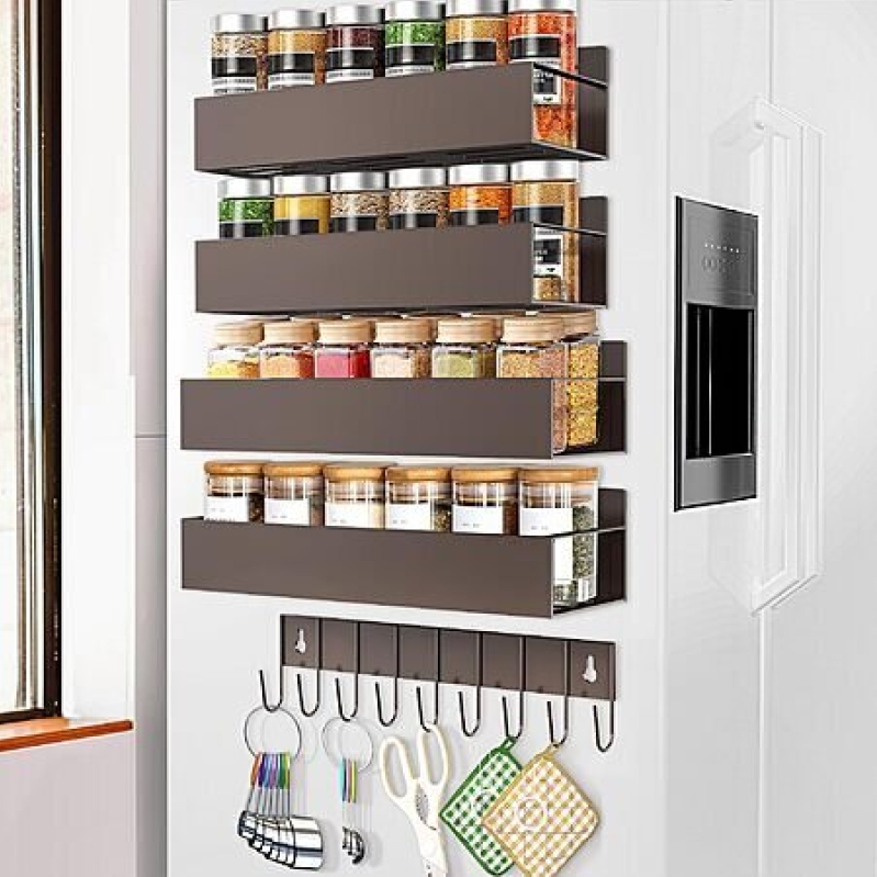 Magnetic Spice Rack Organizer - 5-Piece Set with Screws (4+1)