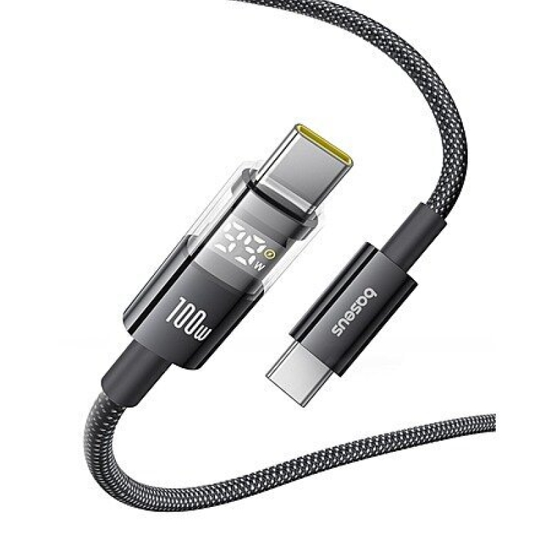 Baseus USB C Cable - 100W 5A Fast Charging with LED Display