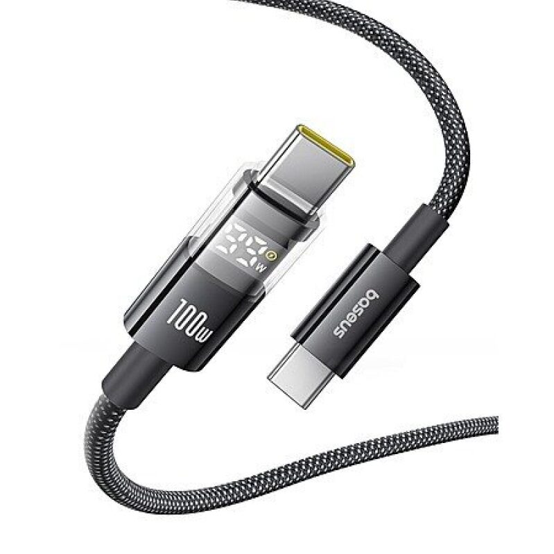 Baseus USB C Cable - 100W 5A Fast Charging with LED Display