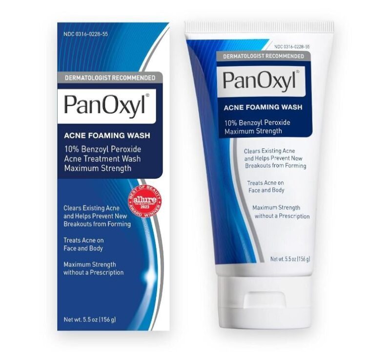 PanOxyl Acne Foaming Wash, 10% Benzoyl Peroxide, 5.5 oz - Affordable Acne Treatment