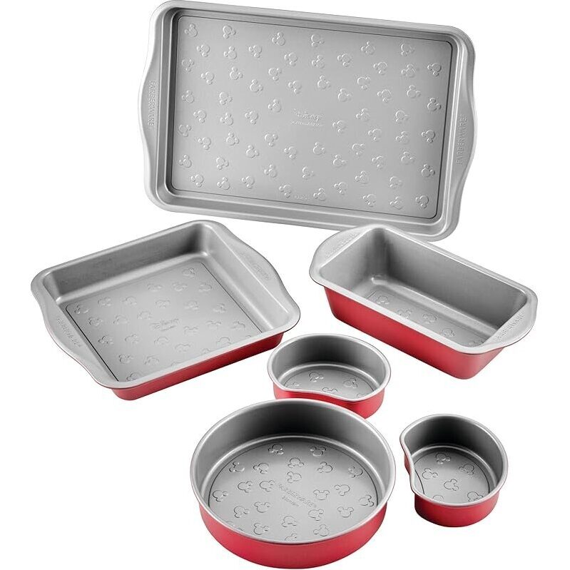 Farberware Disney Bake w/Mickey Mouse Nonstick Bakeware Cake Pans - Premium Baking Set