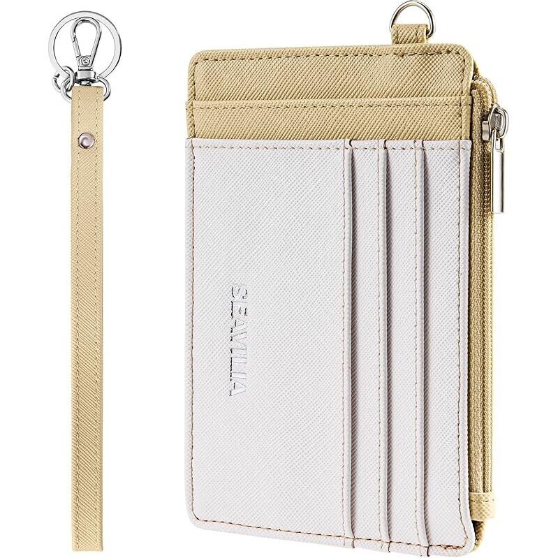SEAVILIA Womens Slim Wristlet Keychain Wallets RFID Credit Card Holder