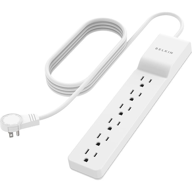 Belkin Surge Protector Power Strip - 6 AC Outlets, Ideal for Electronics