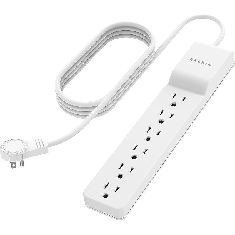 Belkin Surge Protector Power Strip - 6 AC Outlets, Ideal for Electronics
