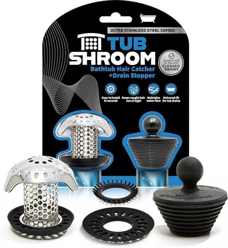 TubShroom Ultra Stainless Steel Bath Tub Drain Protector