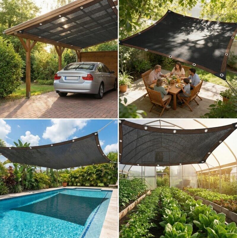 90% Shade Cloth for Garden - 3.3 x 6.6 FT Durable Mesh Tarp with Grommets